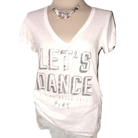 PINK Let’s Dance Festival vibes graphic tee white L - Picture 1 of 8